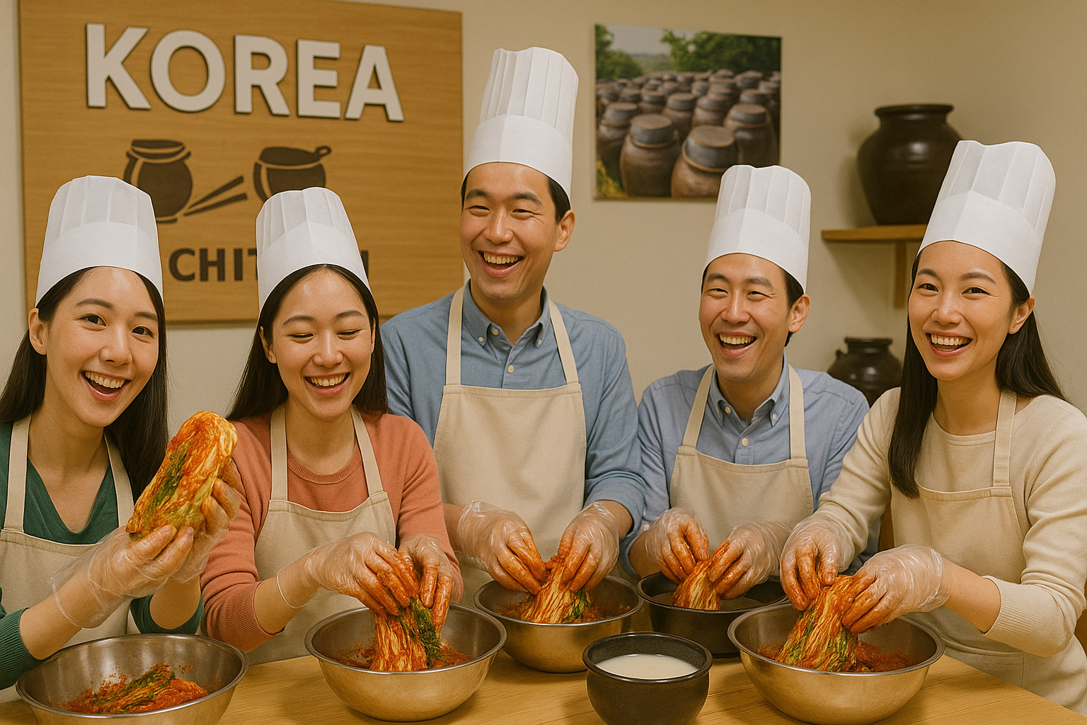 【韓国団体旅行でチームビルディング】韓国の食文化を体験！キムチ作りとマッコリ工場見学プラン